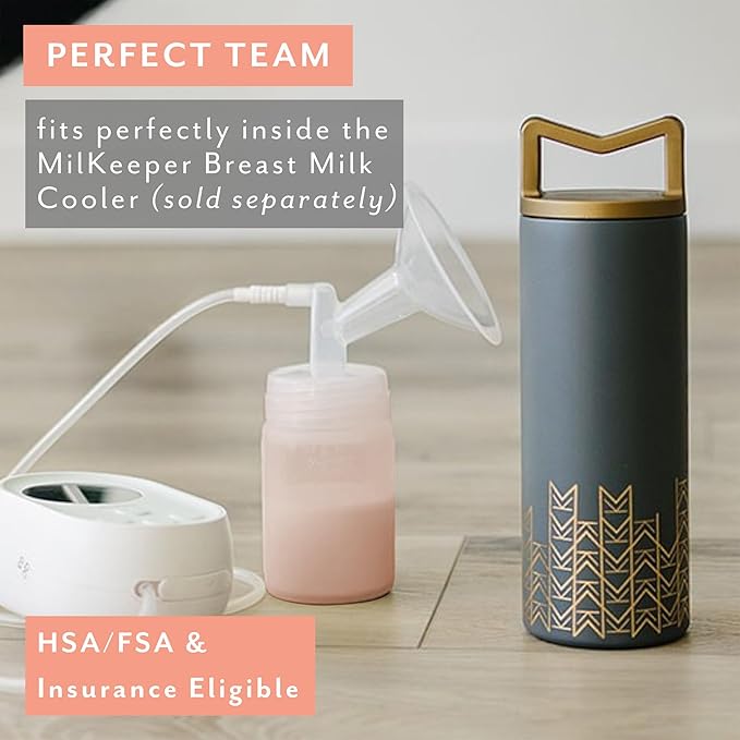 Mila's Keeper Premium Silicone Breast Milk Storage Bottles, for Pumping, Storing and Feeding, Fits Leading Pumps and Nipples, 6 oz Silicone Milk Storage Containers, Wide Neck Pink Sands, Set of 3