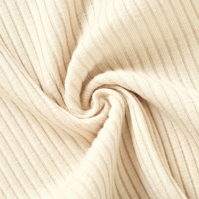 Aalizzwell Preemie Newborn Infant Baby Girls Clothes Ribbed Bodysuit Pants Set Fall Winter Outfits