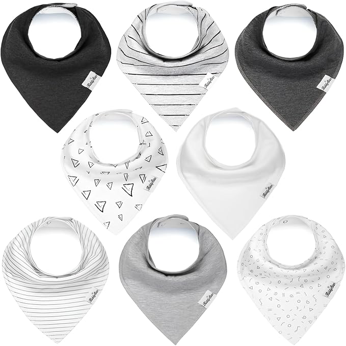 Organic Cotton Baby Bibs for Boys, Girls - Soft Drooling and Teething Bibs - Absorbent, Adjustable Bib for Toddlers