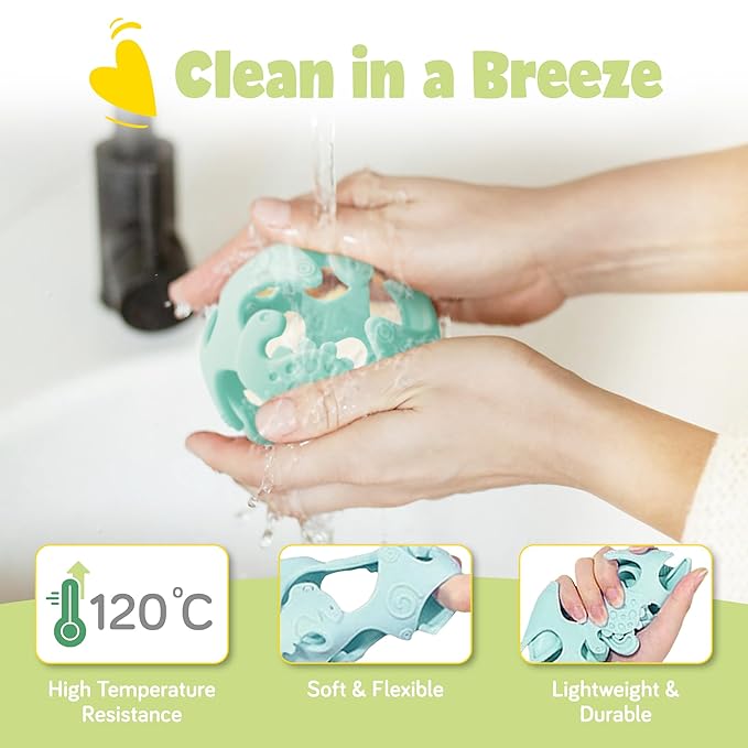 Dinosaur Baby Teething Toys, Textured Sensory Toys for Babies, Lightweight Soft Baby Sensory Toys, BPA-Free Silicone Infant Teething Toys, 0-18 Months, Teething Baby, Easy to Clean - Kiwi Green