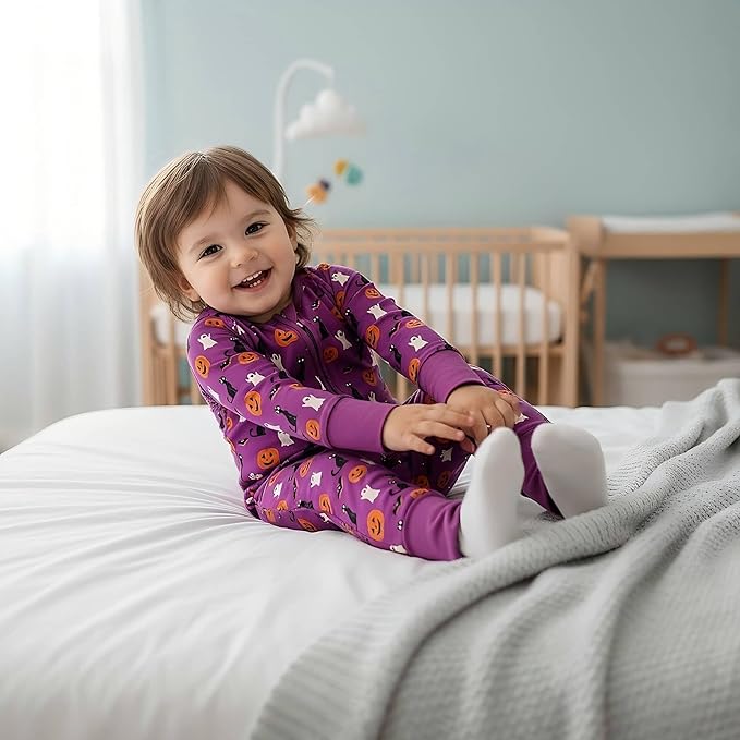 OPAWO Viscose from Bamboo Baby Pajamas Girl 2pack Mittens Cuff 2 Way Zipper Soft Footless Sleeper Baby Boy One-Piece Romper