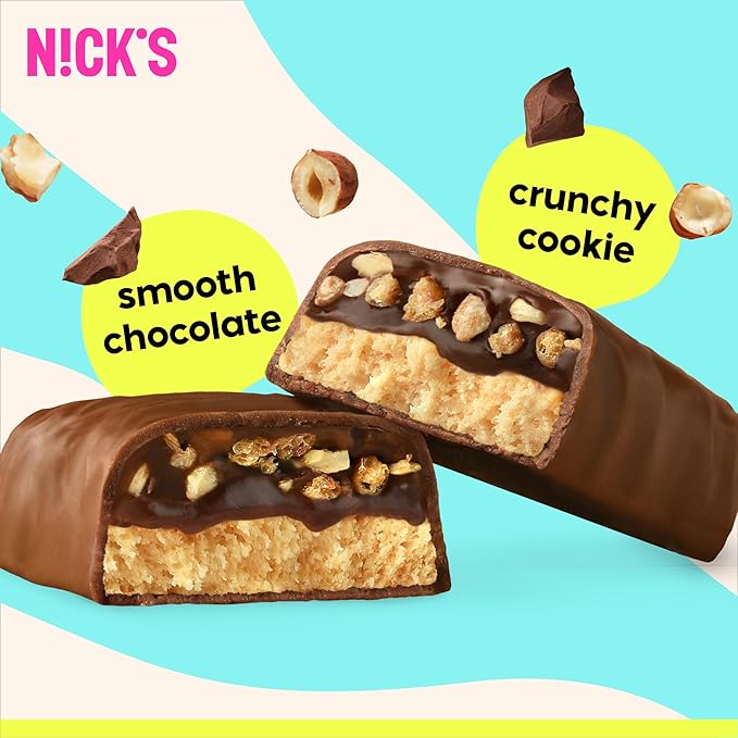 Nick's Protein Bars Krispi Cookie | 16g protein | 210 calories | Low Carb Keto Friendly Snacks No Added Sugar (Multipack 24 bars x 50g)
