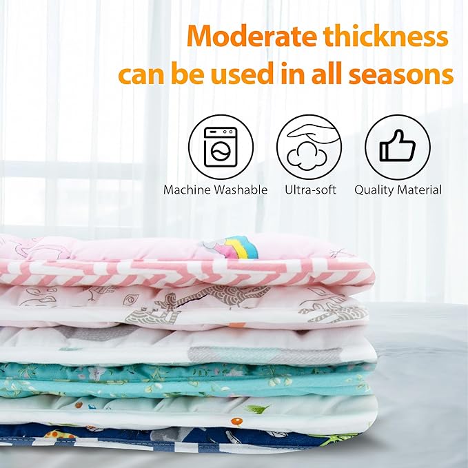 Baby Stroller Cushion,Infant Car Seat Insert-Reversible Universal Breathable and Soft Newborn Stroller Mat,100% Cotton Cover Toddler Seat Pad Liner-34x78cm,1 Pack(Deer+Hazelnut)