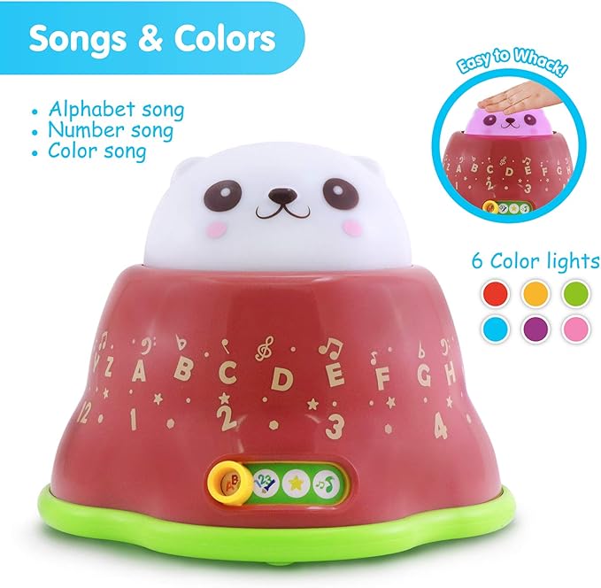 BEST LEARNING Whack and Learn Mole - Educational Interactive Light-Up Toy for Infants Babies Toddlers for 6 Month and up - First Baby Boy or Baby Girl Birthday Gift