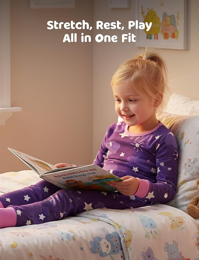 PATPAT Bamboo Viscose Pajama Sets for Toddler Boys & Girls Baby Kids, Ultra-soft Snug fit Pjs Sleepers for Birthday Holiday