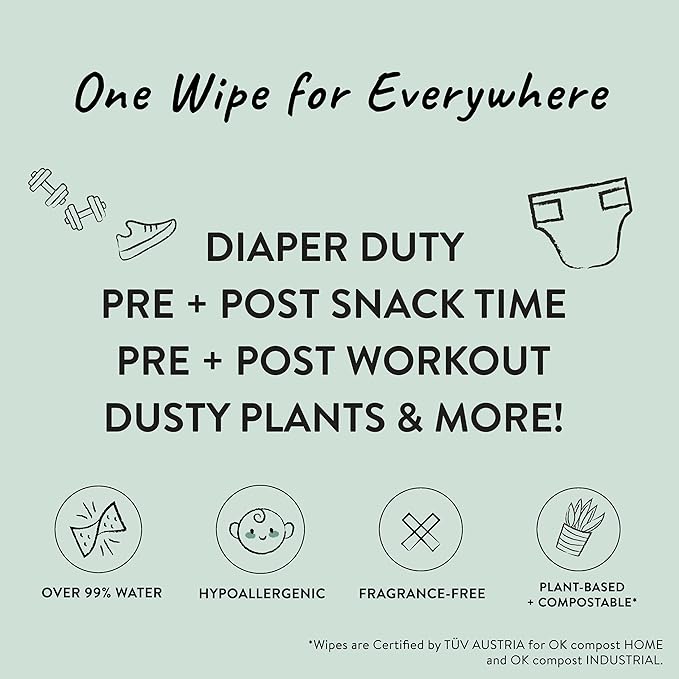 The Honest Company Clean Conscious Multi-Use Wipes | Hypoallergenic + Unscented for Sensitive Skin | Over 99% Water, Compostable, Plant Based, Baby Wipes | Terrazzo, 36 Count