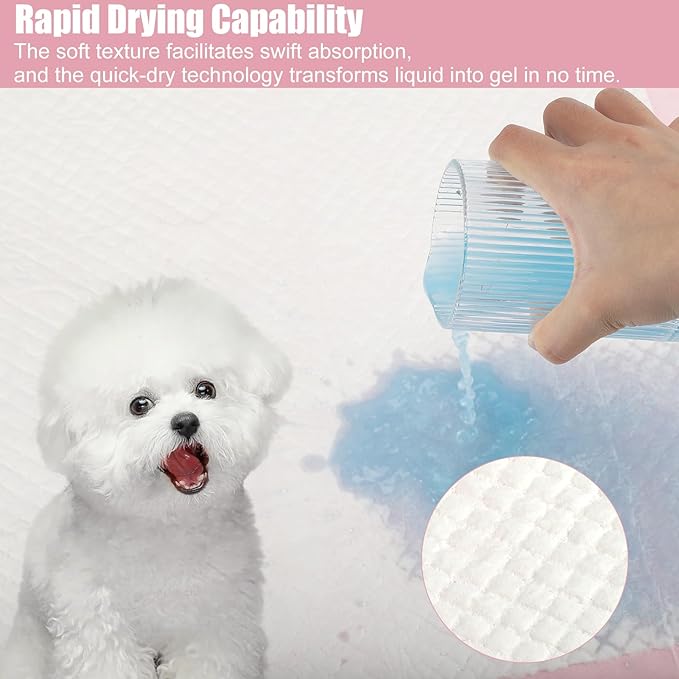 50 Pcs Disposable Changing Pads,Disposable Puppy Pads,Puppy Training Pads,24" x 18" Dog Pee Pads,Super Absorbent Potty Pads,Leak Proof Pet Training Pads,for Puppies Cats Rabbits( Pink, Small)