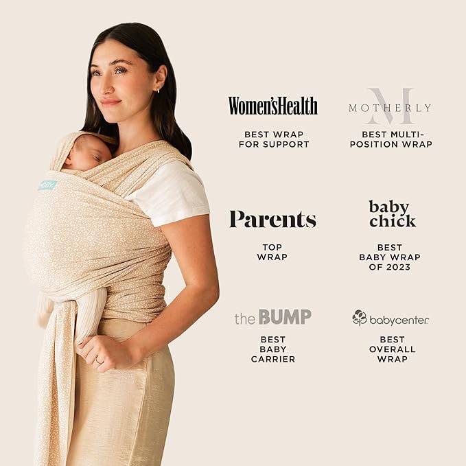 Moby Baby Wrap Carrier Classic for Newborns to Toddlers (8-33lbs), Infant Sling Carrier, Lightweight & Hands Free Design, Adjustable for All Body Types (Costal Blooms)