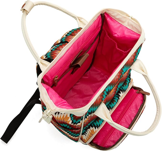 Montana West Wrangler Aztec Callie Diaper Bag Backpack with Stroller Straps Multifunction Baby Travel Bag WG2211-9110TN