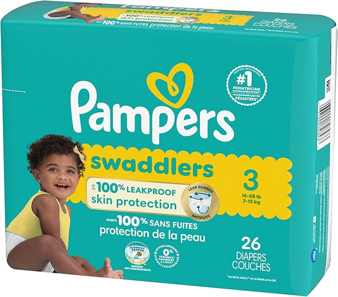 Pampers Baby Diapers - Swaddlers - Size 3, 26 Count, Ultra Absorbent Disposable Infant Diaper