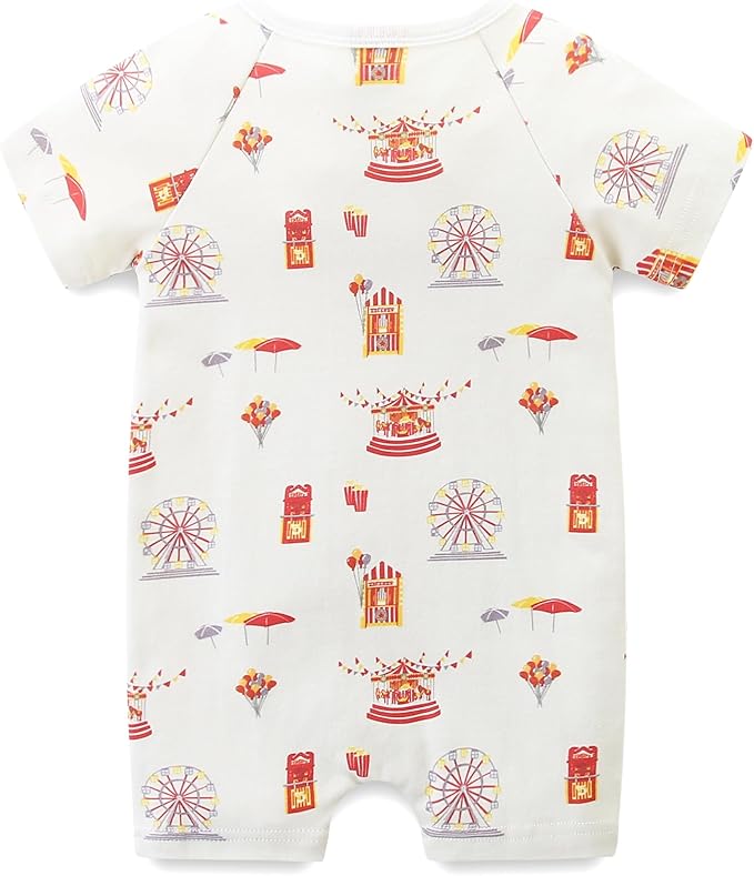 Baby Boy Girl Romper Short Sleeve 100% Cotton Bodysuit Outfits 2 Way Zipper Jumpsuit