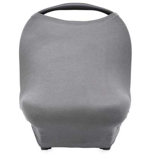Parker Baby 4 in 1 Car Seat Cover for Girls and Boys - Stretchy Carseat Canopy, Nursing Cover, Grocery Cart Cover, High Chair Cover - Gray