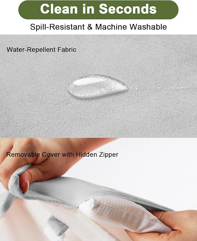 Baby Play Gym with Soft Foam Mat – Removable & Machine Washable Cover, Velvet Tummy Time Mat with 6 Sensory Toys, Non-Slip Activity Mat for Infant Development, Newborn Essentials Gift, Grey