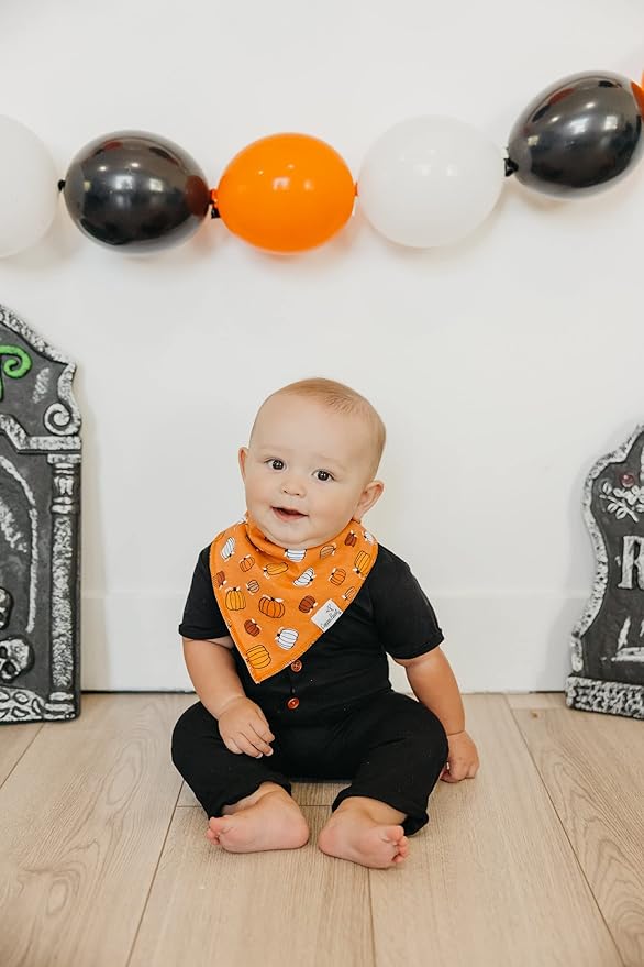 Copper Pearl Baby Bandana Drool Bibs for Drooling and Teething 4 Pack Gift Set Bones, Soft Set of Cloth Bandana Bibs for Any Baby Girl or Boy, Cute Registry Ideas for Baby Shower Gifts