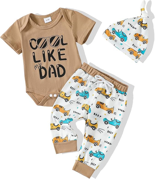 NZRVAWS Newborn Baby Boy Clothes Outfits Letter Prined Romper Pants Set Infant Baby Boy Clothing 0 3 6 9 12 18 Months