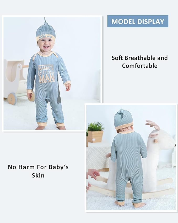 NZRVAWS Baby Boy Clothes Preemie Infant Boy Bear Outfits Jumpsuit Bodysuit Letter Print Romper