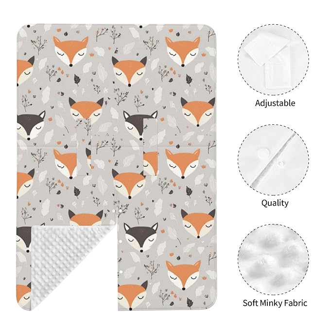 KiuLoam Fox Head Baby Car Seat Canopy, Nursing Cover for Mom Breastfeeding Scarf, Infant Car Seat Cover/Multiuse Baby Stroller Covers for Babies Boys Girls