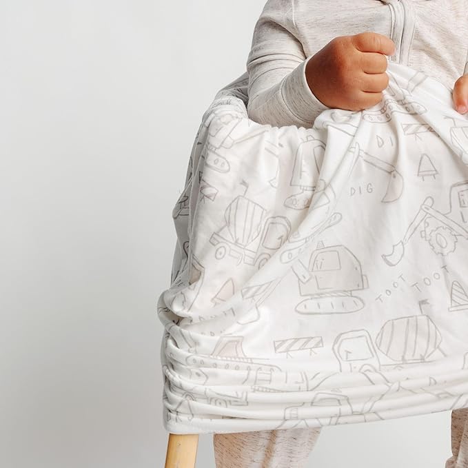 Baby Car Seat Cover Canopy and Nursing Cover Multi-Use Stretchy 5 in 1 Gift "Gemma in Tan" by Copper Pearl