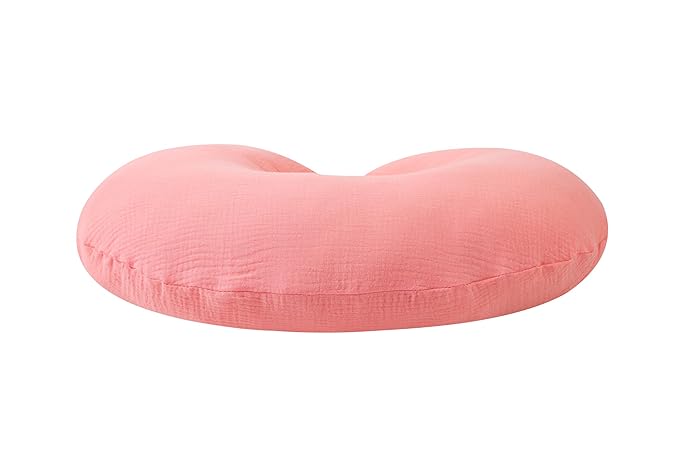 Onacosht Muslin Nursing Pillow Cover Soft 100% Cotton Feeding Pillow Slipcover Fits Standard Infant Nursing Pillow for Baby Girl, Pink