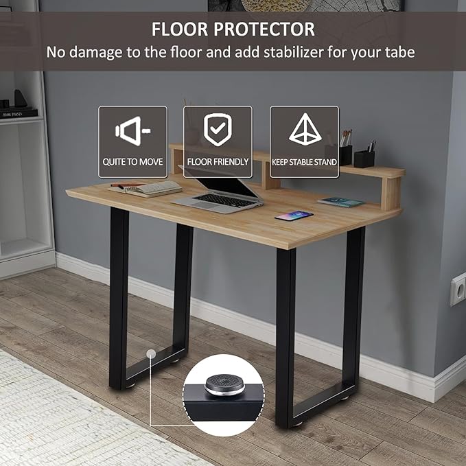 24 Inch Metal Coffee Table Legs Desk Legs for Furniture, Nightstand, End Table, Side Table, Desk, Black, Set of 2