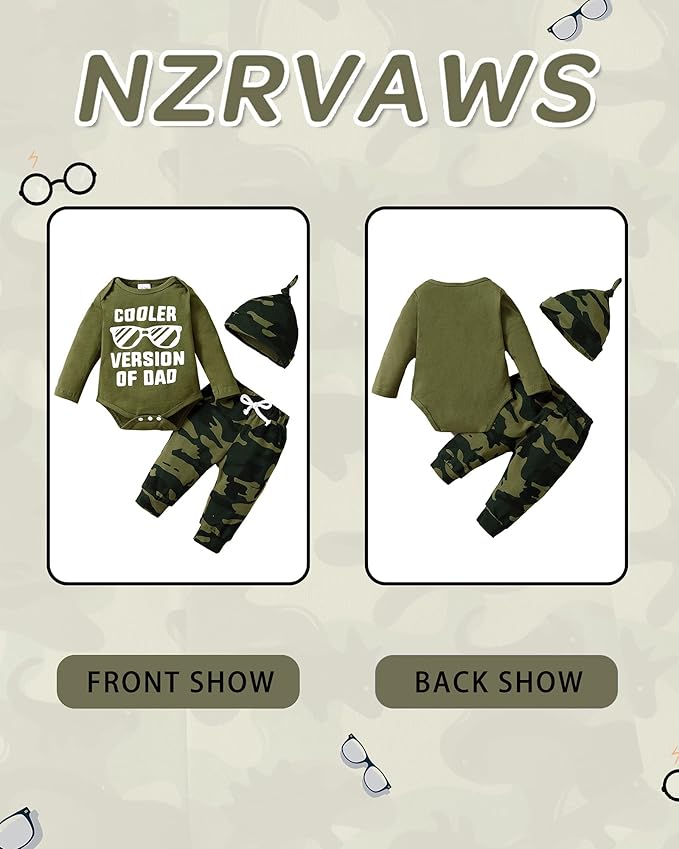 NZRVAWS Newborn Baby Boy Clothes Outfits Letter Prined Romper Pants Set Infant Baby Boy Clothing 0 3 6 9 12 18 Months