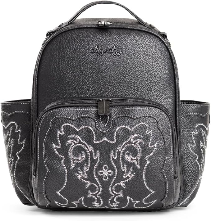Itzy Ritzy Mini Diaper Bag Backpack – Chic, Compact Mini Plus Backpack with Changing Pad, 10 Pockets (6 Internal, 4 External), Grab-Top Handle & Rubber Feet (Outlaw)