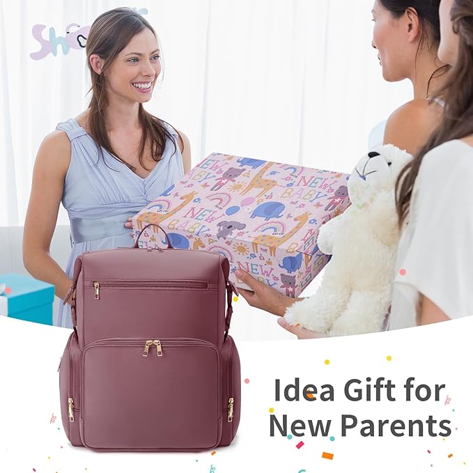 CEI-CEI Neoprene Diaper Bag Backpack Large Newborn Baby Maternity Bags Waterproof Travel Backpack for Mom Dad with Insulated Pockets,Changing Pad