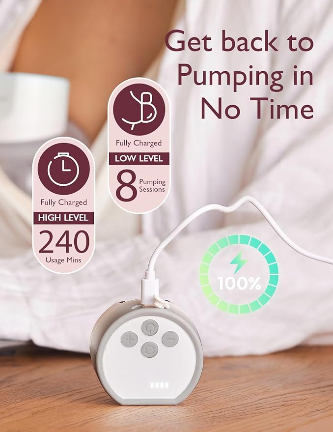 Momcozy Hands-Free Breast Pump S12 Pro, Wearable & Portable Pump with Soft DoubleFit Flange, 3 Modes | 9 Levels Double Electric Pump, Smart Display, 24mm, 2 Pack, Cozy Grey
