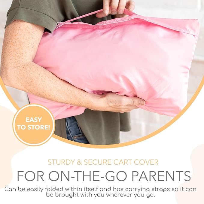 2-in-1 Cushy High Chair Cover and Shopping Cart Cover for Baby, Comfortable Cover for Grocery Cart, Universal Fit Cart Cover for Babies, Includes Storage Pouch - Full Bloom