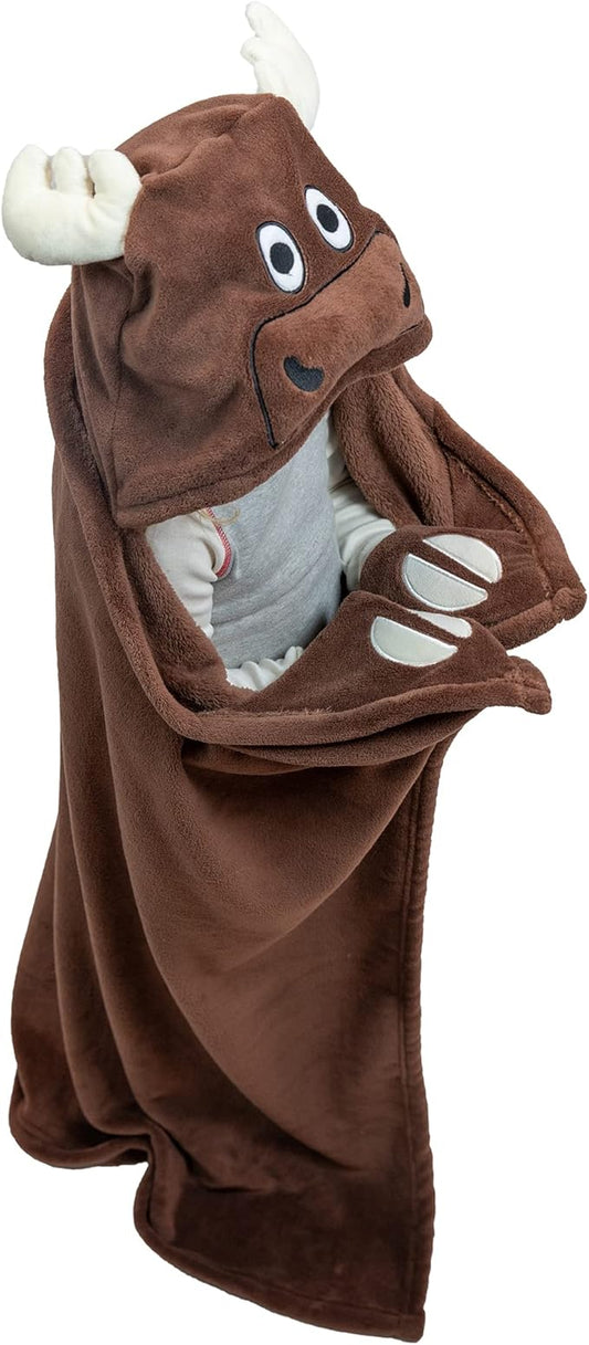 Lazy One Wearable Hooded Blanket for Kids, Animal Hooded Blanket (Moose)