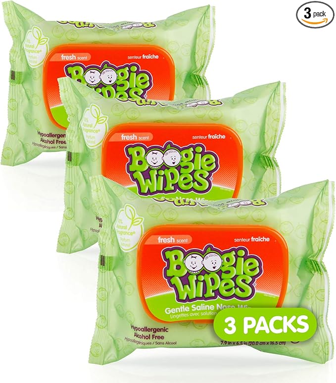 Boogie Wipes Gentle Wet Wipes for Baby and Kids, Face, Hand, Body & Nose, Made with Vitamin E, Aloe, Chamomile and Natural Saline, Fresh Scent, 90 Count