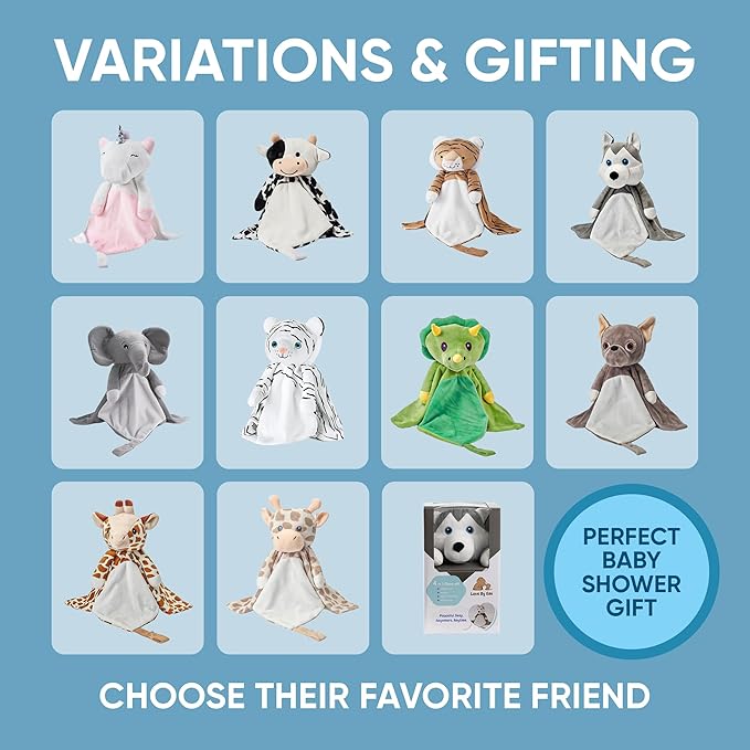 Love By Emi Baby Music Lovey Beige & White Giraffe, Baby Sleep Soother for Crib & Cuddle Bedtime, White Noise with Heartbeat & Lullaby, Plush Sound Toy, Stuffed Animal for Newborns, Infants & Toddlers