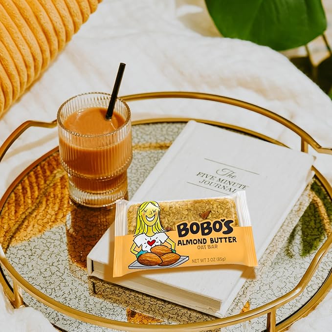 Bobo's Oatmeal Bars, Almond Butter, Gluten Free Vegan Whole Grain Oat Bars, Pack of 12