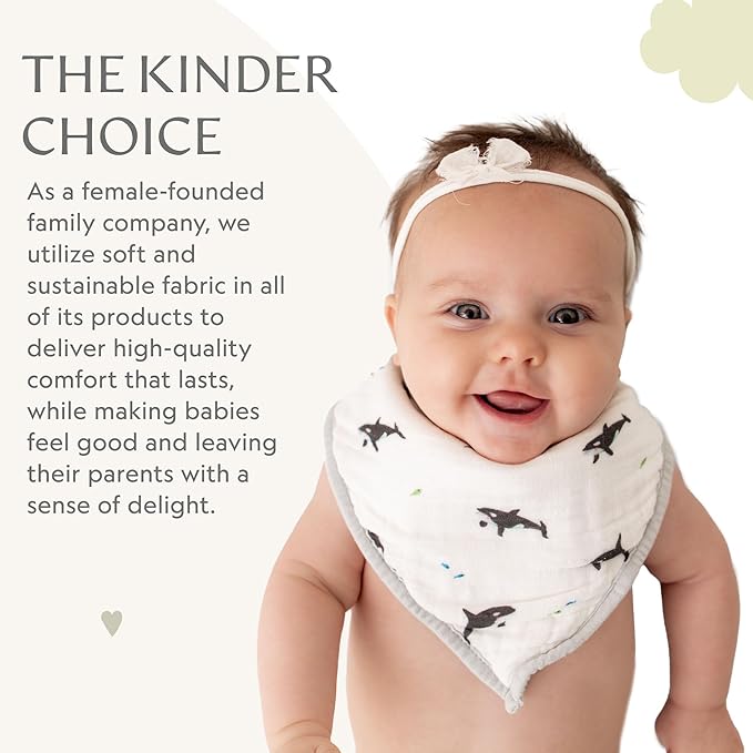 Bamboo Little Baby Bibs (Pack of 2) - Bibs with Adjustable Snaps- Absorbent Terry Backing