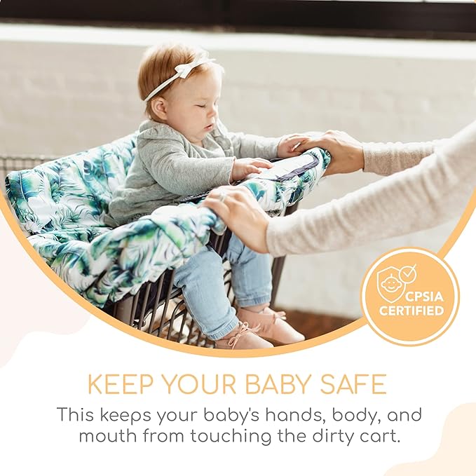 2-in-1 Cushy Cart Cover and High Chair Cover | Universal Fit | Includes Storage Pouch (Tropical Days)