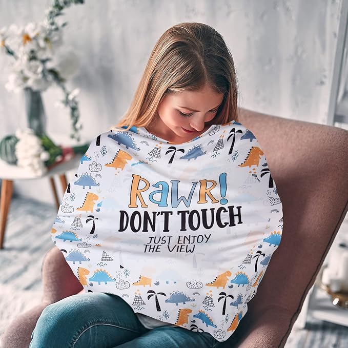 Metplus Car Seat Canopy Nursing Cover for Babies, Soft Stretchy Breathable and Easy to Use, Infant Shower Gifts Newborn Essentials