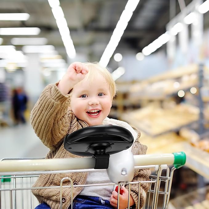 Accmor Stroller Steering Wheel Toy, Pretend Driving Simulated Steering Wheel for Baby Stroller Shopping Carts, Universal Detachable Funny Stroller Shopping Carts Toy Attachment Accessories