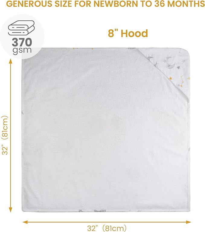 Mooreeke 2 Pack Toddler Towels - 100% Cotton Toddler Hooded Towels - Soft Baby Bath Towel with Hood for Newborn - Comfort Towel for Baby Girls and Boys - Animal Shaped (Flower & Star)