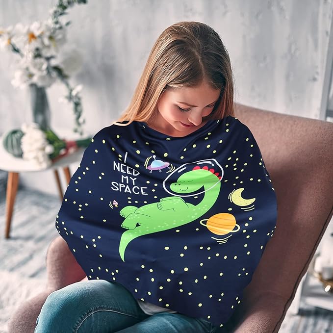 Metplus Car Seat Canopy Nursing Cover for Babies, Baby Carseat Cover Carrier Cover Breastfeeding Cover for Boys Girls, Soft Stretchy Breathable and Easy to Use, Infant Shower Gifts Newborn Essentials