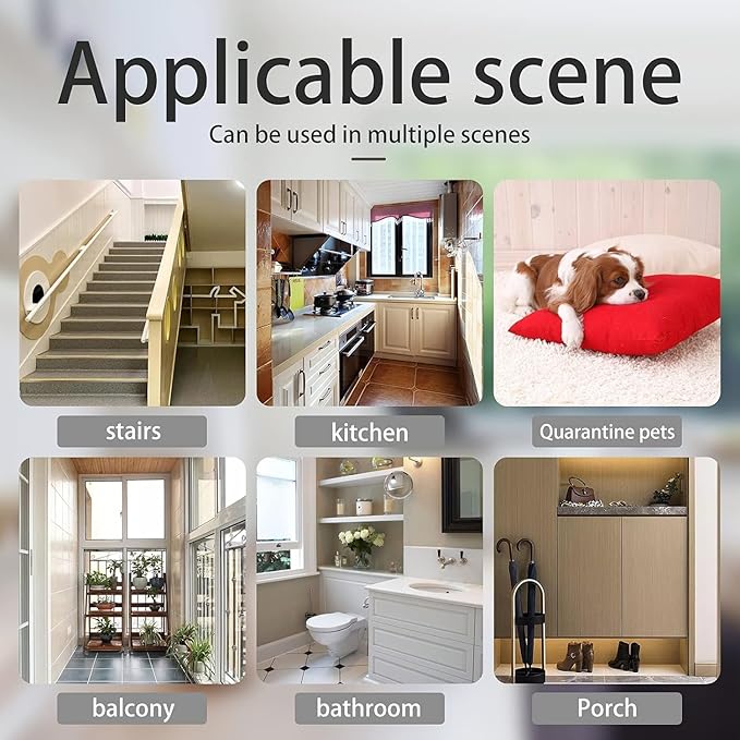 Extra Wide Baby Gates Large Long Dog Gates for The House Doorways Stairs Pressure Mount Dog Pet Gate Walk Through Metal Child Indoor Safety Gates (White, 76.38"-86.3"/194-219CM)