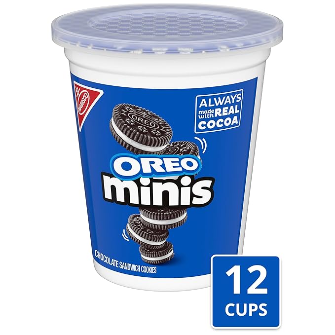 OREO Minis Chocolate Sandwich Cookies, 12 - 3.5 oz Snack Cups