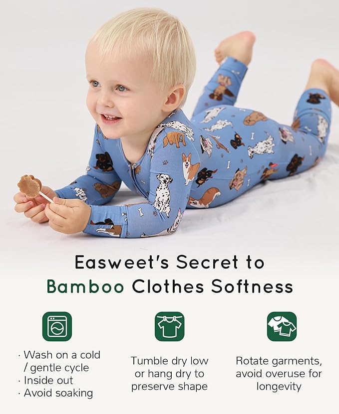 Footless Pajamas Baby Boy Girls, Viscose from Bamboo Baby Pajamas, Two Way Zipper Sleepers, Newborn Pjs
