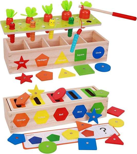 Montessori for Toddlers, Magnetic Color Shape Sorting Matching Box,Early Learning Toys,Wooden Educational Toy, Fine Motor Skills Toys for Boys Girls (New)