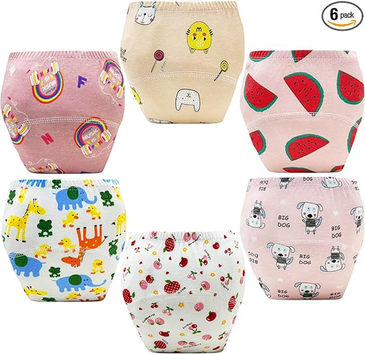 Upairy Training Pants for Boys Girls–Soft & Leak-Resistant Potty Training Underwear,Up Airy Potty Pants Comfortable for Toddlers(6PCS,M)