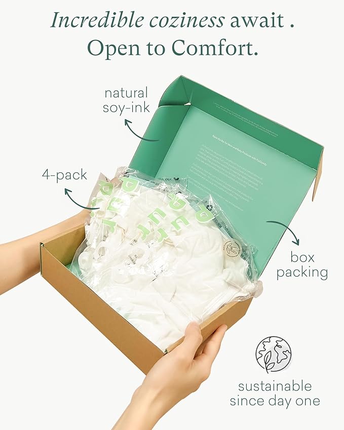 PurComfy Baby Zipper Footie Pajamas, Supersoft Bamboo Rayon Baby Footed Pjs Boy Girl 0-3-6-9-18-24 Month Coverall Sleepers