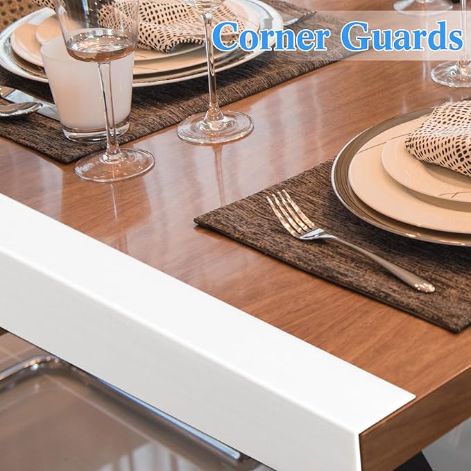 Sasylvia 20 Pcs Wall Corner Protector Guards, Vinyl 2-3/8 x 48 Inches Corner Trim Molding, Avoid Scratching Scuffs, Ease Install and Cleaning for Door Countertop Furniture Cabinet Protection, White