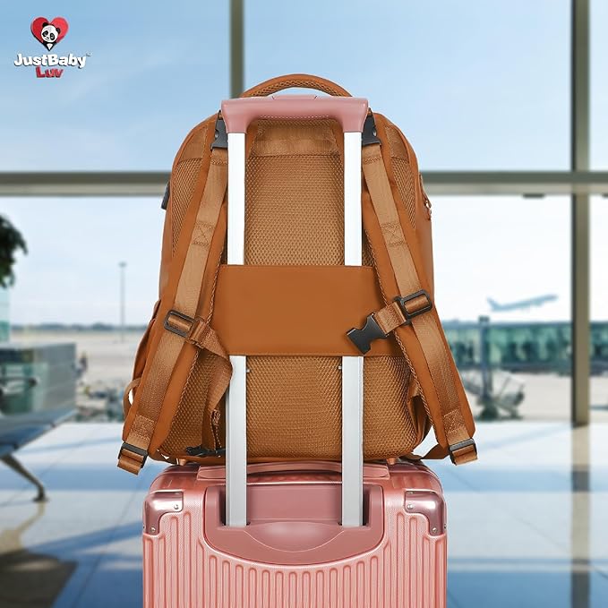 Award-Winning Premium Leather Diaper Bag Backpack – Stylish, Durable, Waterproof Vegan Leather with PEVA Changing Pad & Baby Headrest, Travel-Friendly, Organized for Busy Parents