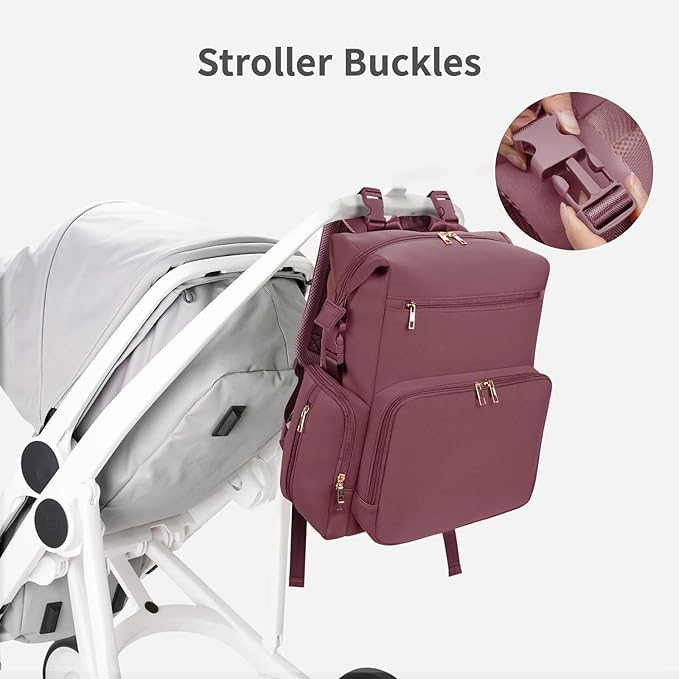 CEI-CEI Neoprene Diaper Bag Backpack Large Newborn Baby Maternity Bags Waterproof Travel Backpack for Mom Dad with Insulated Pockets,Changing Pad