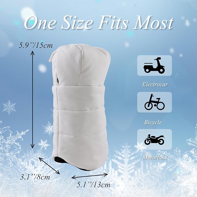 Zsedrut Stroller Gloves Universal Winter Anti-Freeze Stroller Mittens Water Repellent Hand Warmer Muff Fleece Lined,Winter Stroller Accessories (White)