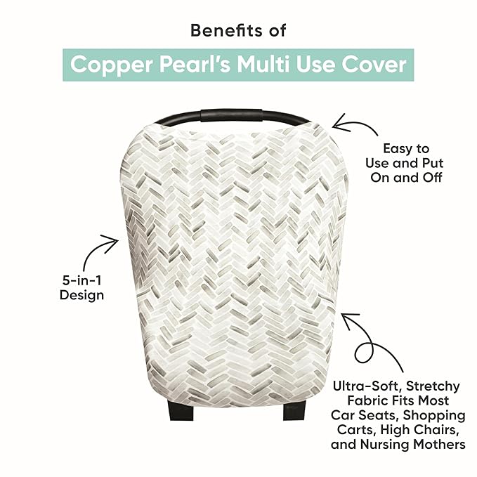 Copper Pearl Multi-Use Cover: Car Seat Covers, Nursing Cover, and Stroller Cover for Sun - Stretchy Fabric, All-Season Use, Stylish Designs, Easy Access for Moms - Teacher